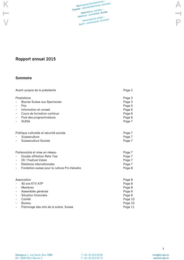 Rapport annuel KTV ATP 2015